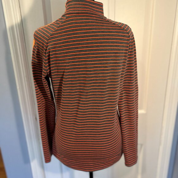 Bogner Long Sleeve Mock Turtleneck , Gray with orange stripes, Ladies Sz 8 - Picture 5 of 7